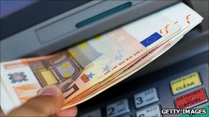 ATM machine dispensing notes