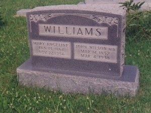 Tombstone of Dr. John W. Williams and his wife, Mary