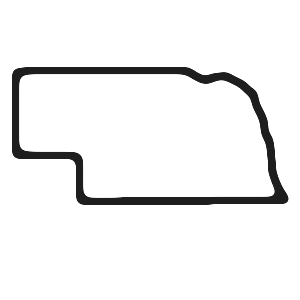 Nebraska black outline map