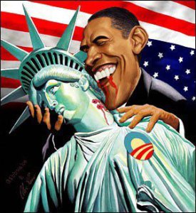 Obama vampire sucking the life out of america